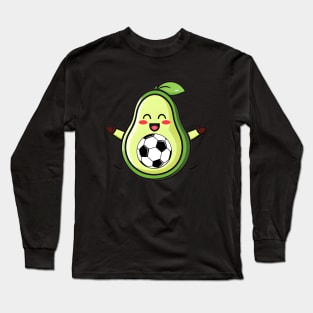 Avocado Soccer, Fun, Kawaii, Futbol, Humor Long Sleeve T-Shirt